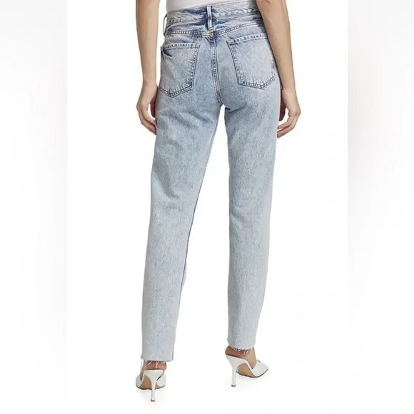 FRAME Le Piper Women’s Size 23 Light Wash Hem Accent Denim Low-Rise Blue Jeans - Picture 2 of 7